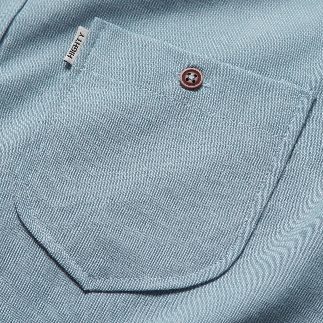 Light Blue Band Collar Oxford Shirt - Image 4