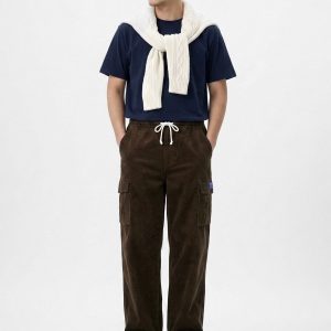Dark Brown Corduroy Cargo Pants
