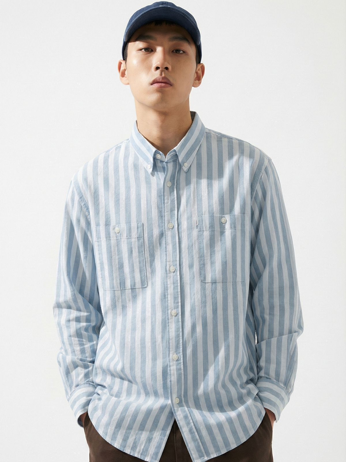 Blue Stripes Long Sleeves Shirt - Image 4