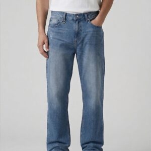 Medium Blue Straight Jeans
