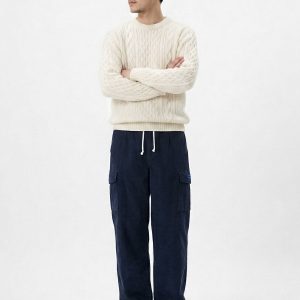 Navy Corduroy Cargo Pants