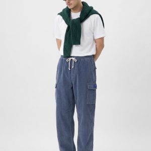 Blue Corduroy Cargo Pants