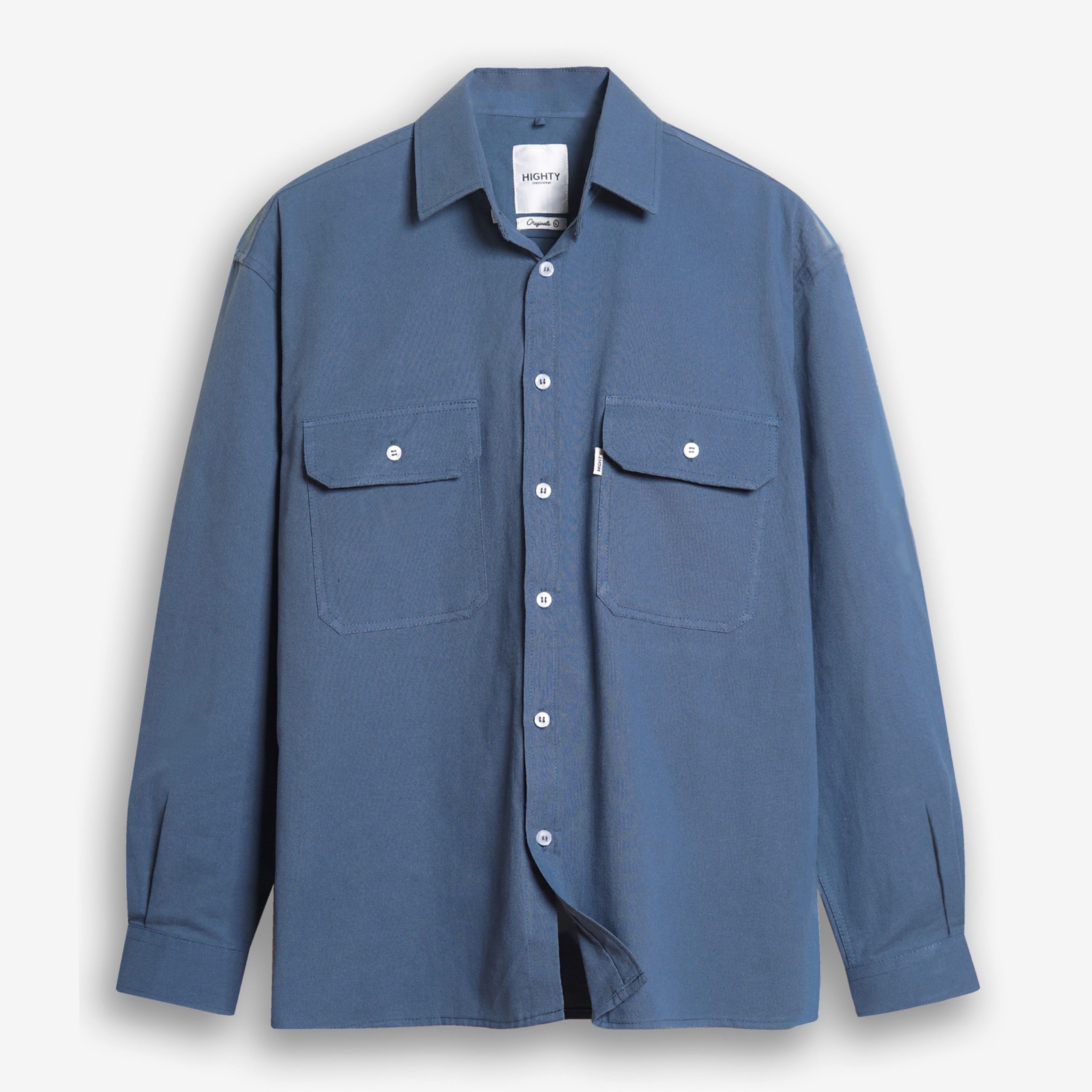 Blue Twill Oversized Shirt