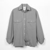 Grey Twill Oversized Shirt