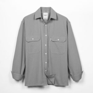 Grey Twill Oversized Shirt