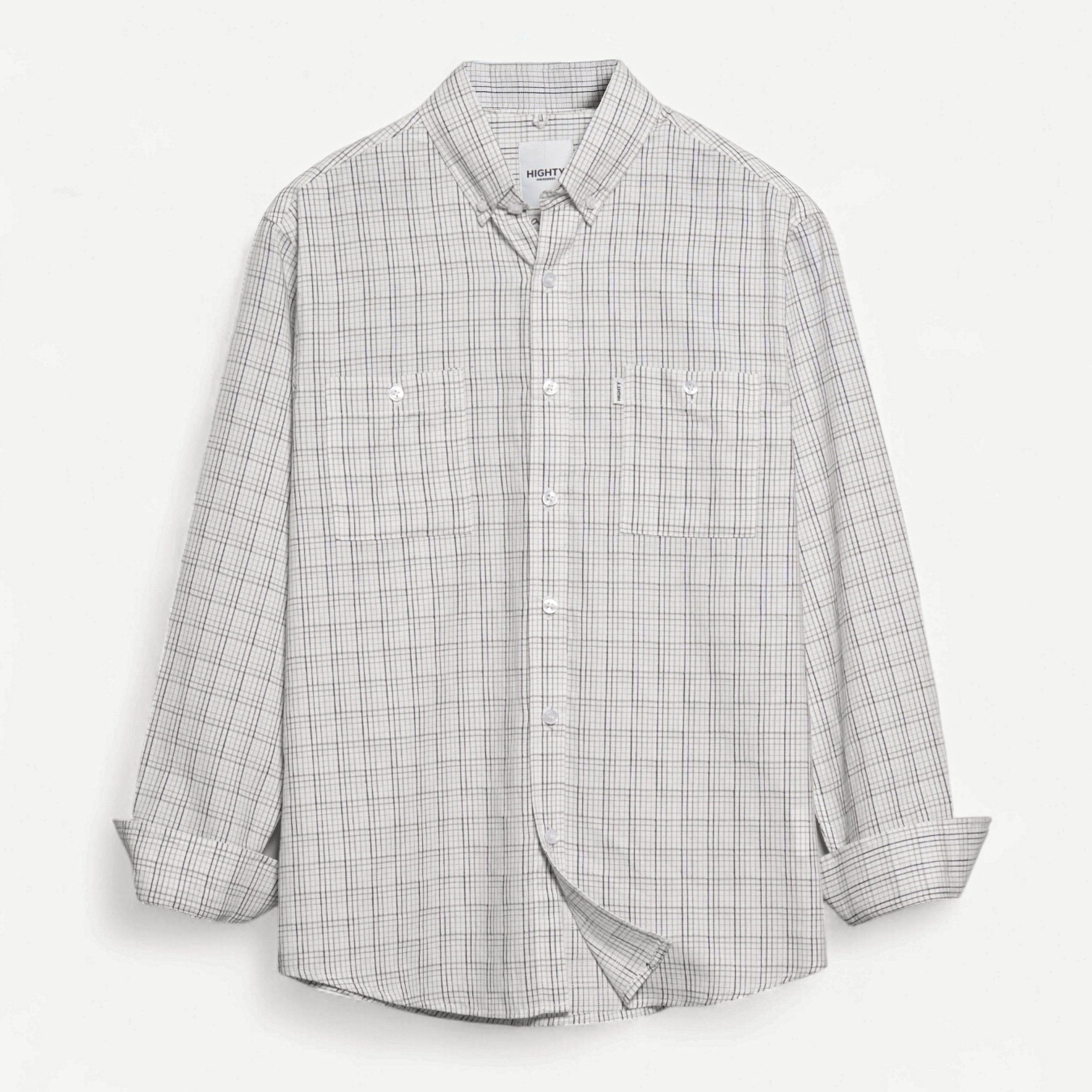 White Grid Cotton Shirt