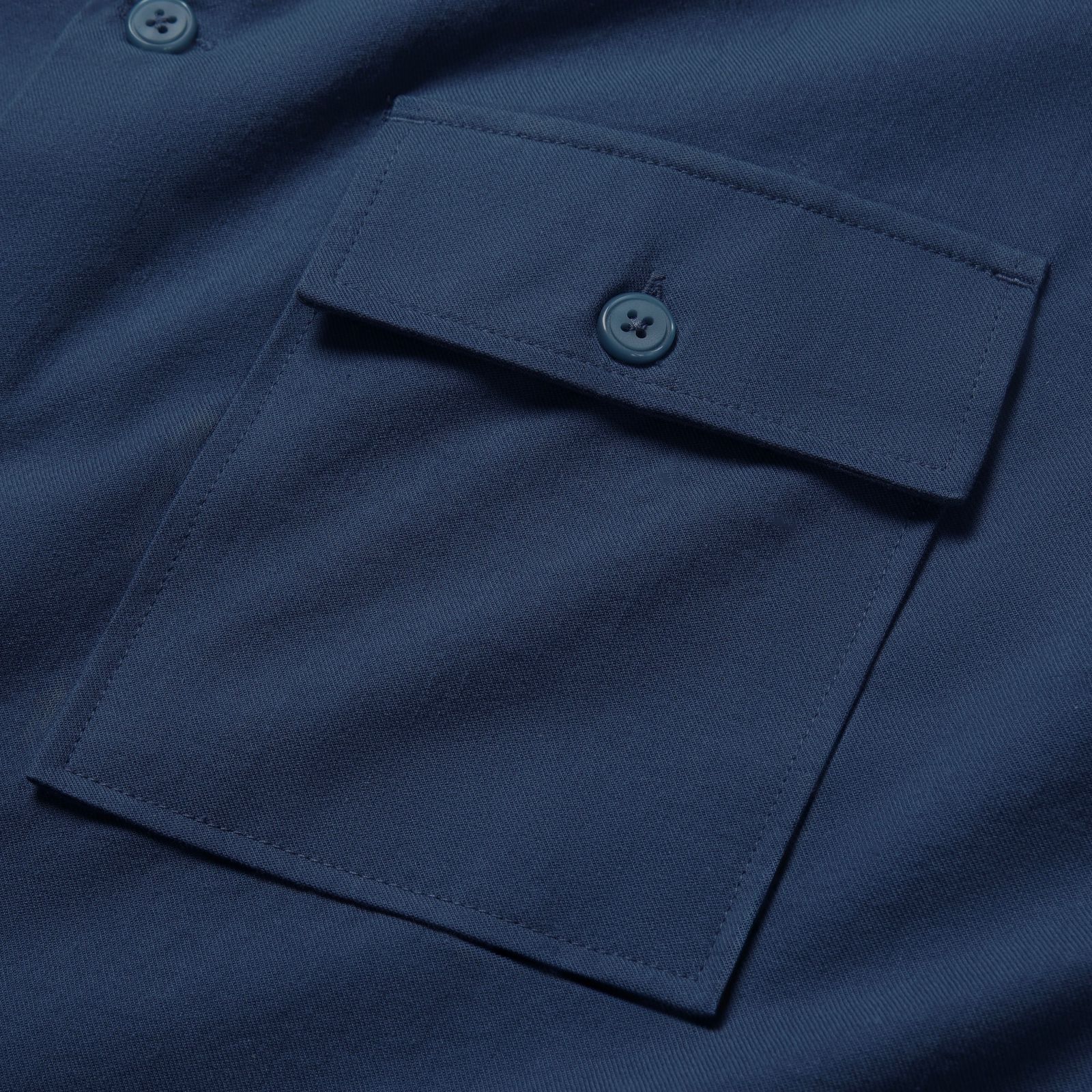Minimal Blue Twill Overshirt - Image 8