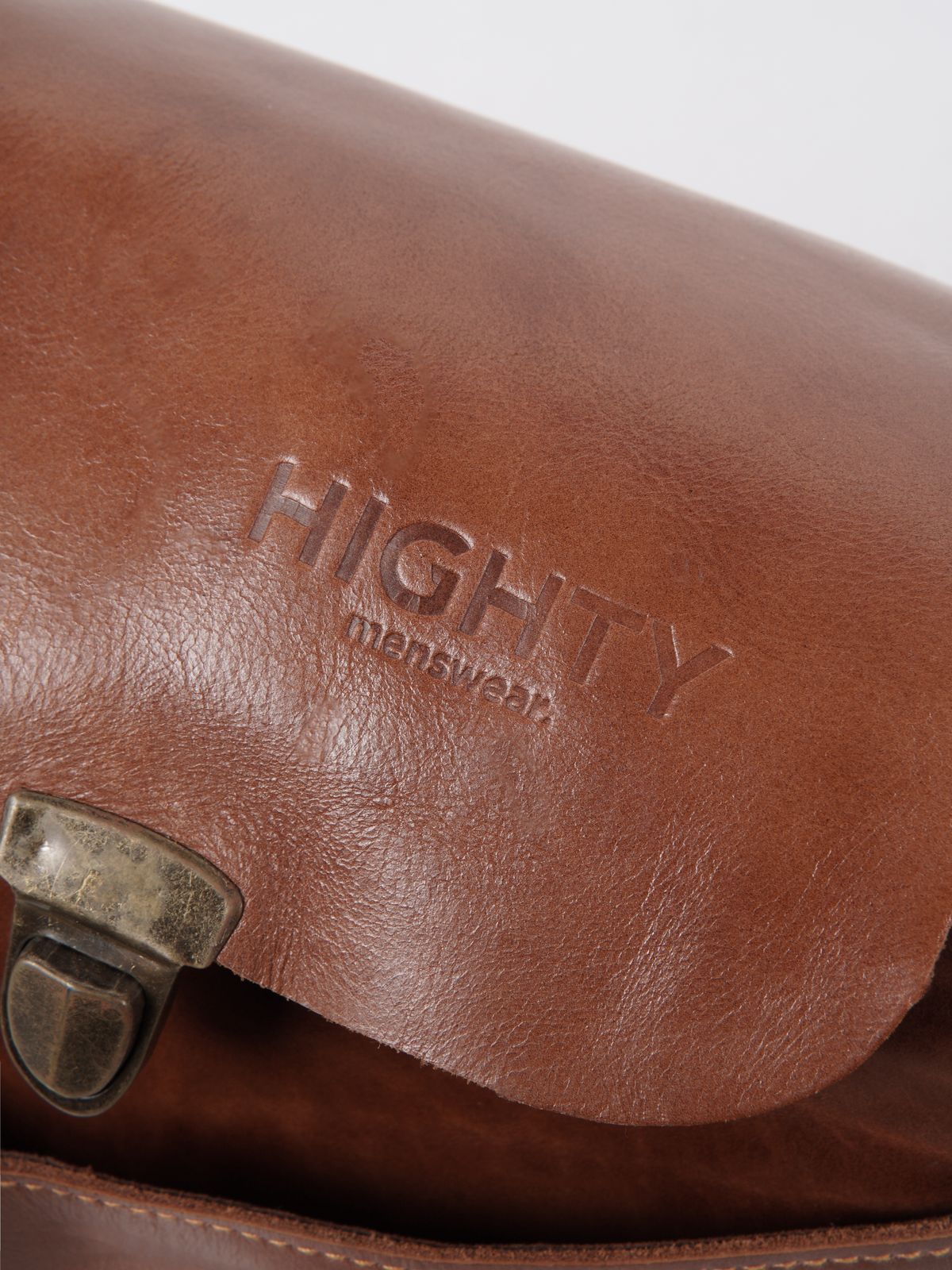 Norton Brown Leather Messenger Bag - Image 7