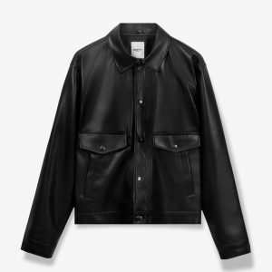 Merci Black Blouson Leather Jacket