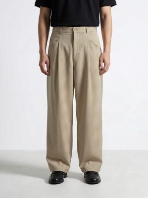 Cannes Khaki Wide Trousers
