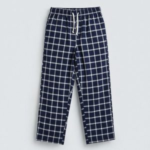 Navy Plaid Flannel Pants