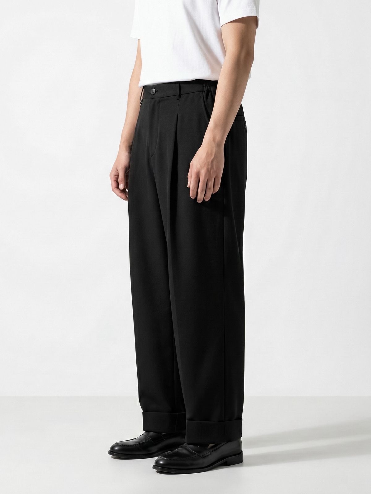 Lyon Black Wide Trousers - Image 3
