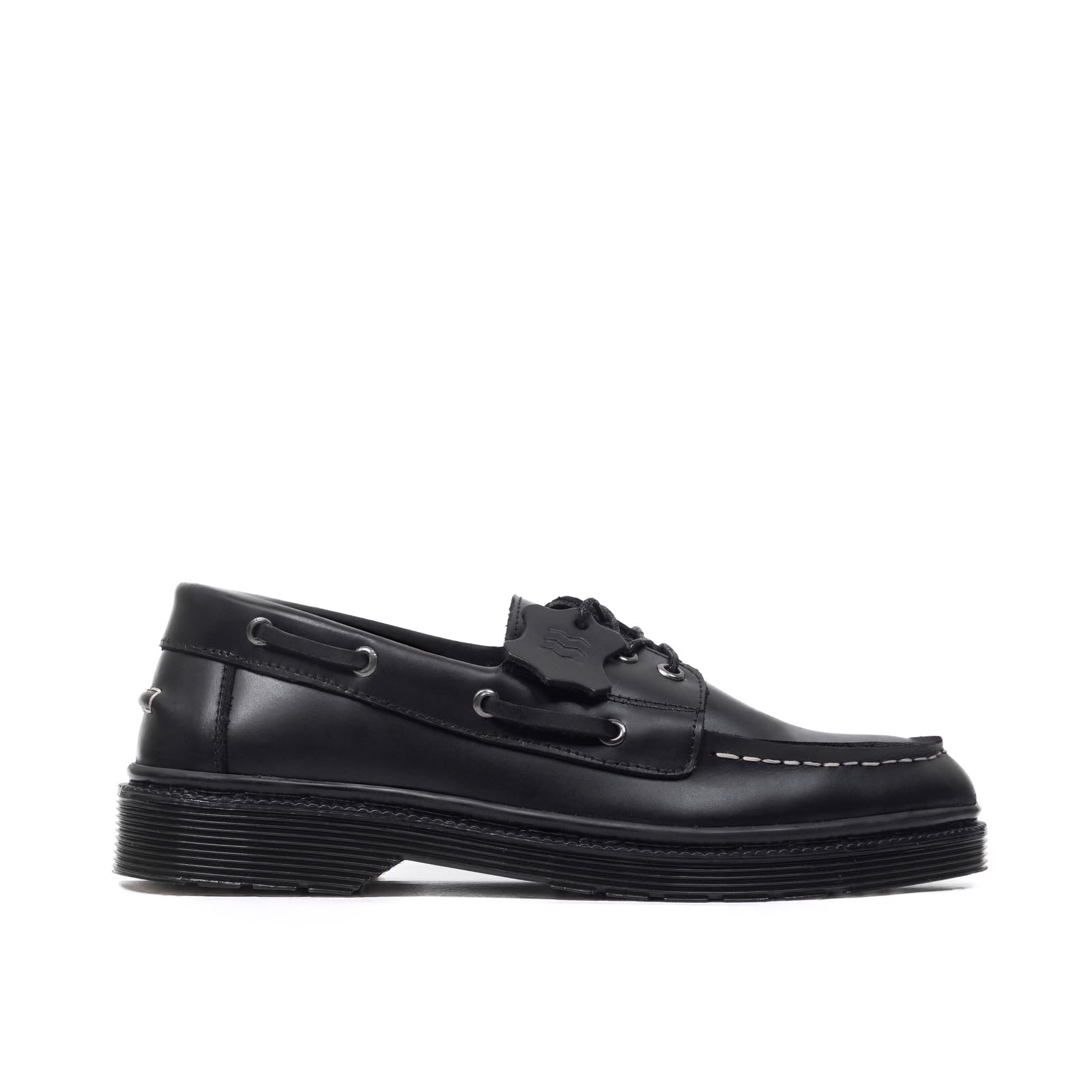 Noah Black Leather Boat Shoe - Image 3