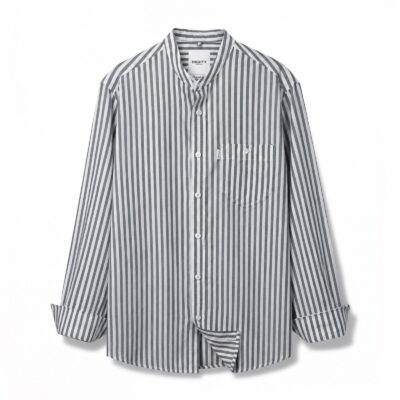 Ted Black Mandarin Stripe Shirt