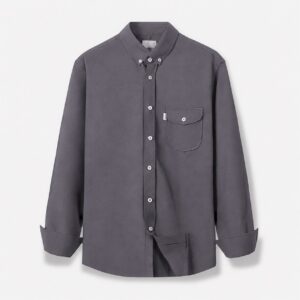 Dark Grey Plain Cotton Shirt