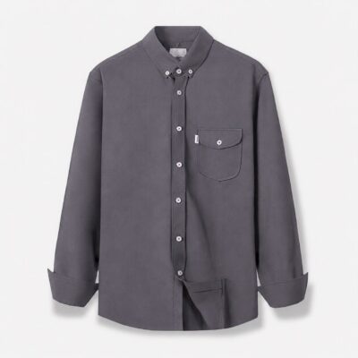Dark Grey Plain Cotton Shirt
