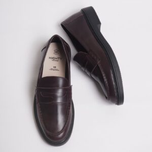Penny Oxblood Leather Loafers