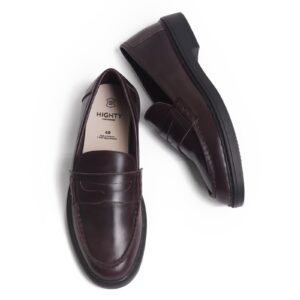 Penny Oxblood Leather Loafers