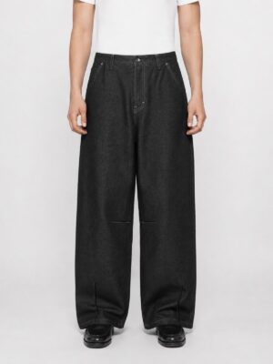 Raffel Black Raw Wide Jeans