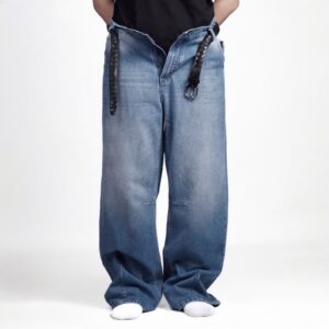 Raffel Blue Washed Wide Jeans