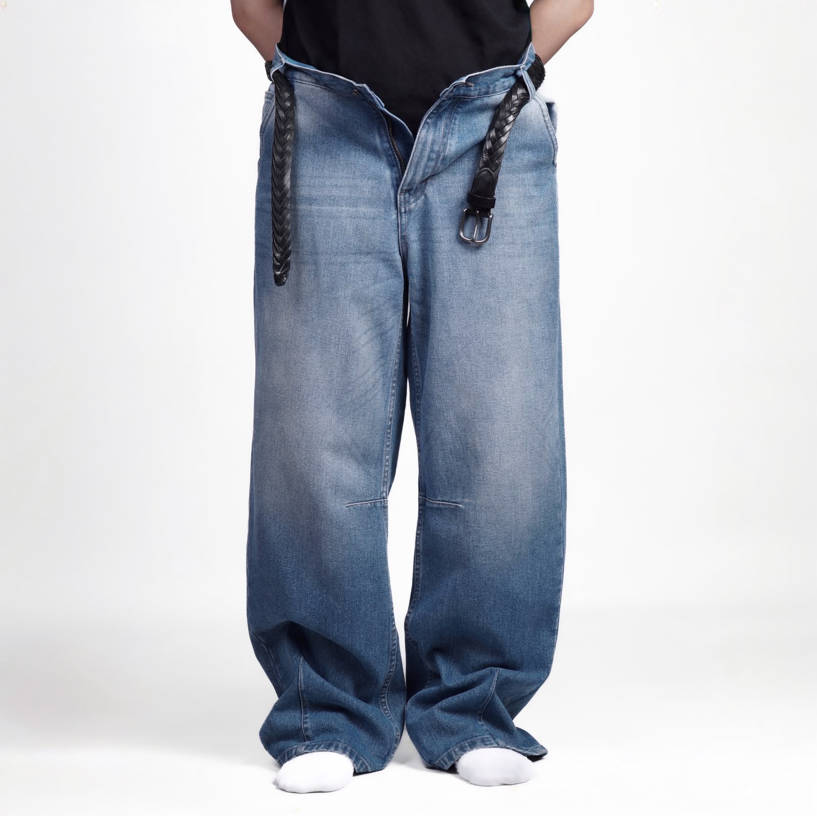 Raffel Blue Washed Wide Jeans